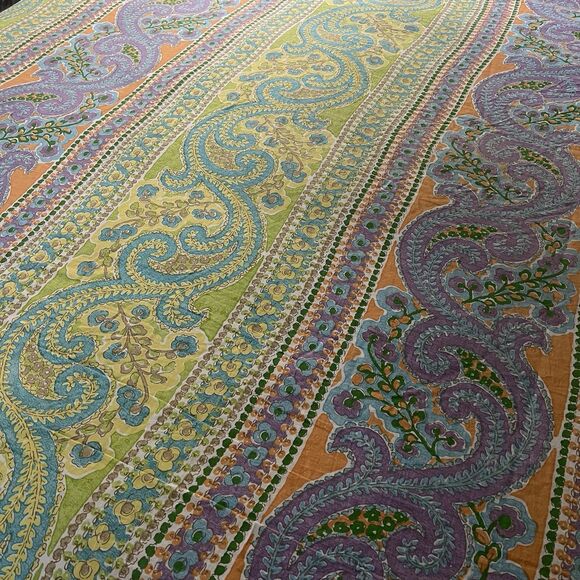 Echo Design Calypso Queen Duvet Cover Multi Color Paisley Reversible Cotton Boho - Picture 6 of 11